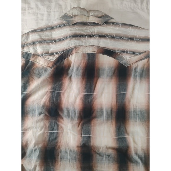 Mens B&D by Panhandle Slim Lg Long Sleeve Pearl Snap Shirt Western Wear Brown - Picture 10 of 13